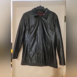 Wilsons Leather Insulated Sleek Black Leather Jacket Vintage Adult Size M